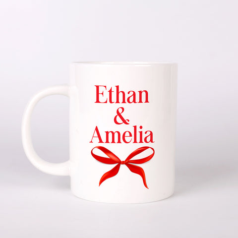 Personalised Cups with Ribbon Design