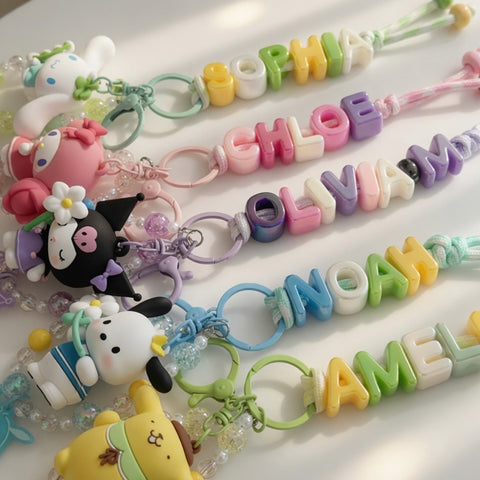 Name Bead Keyrings