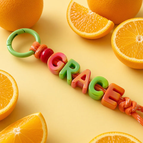 Personalised Fruit Pop Name Keyring