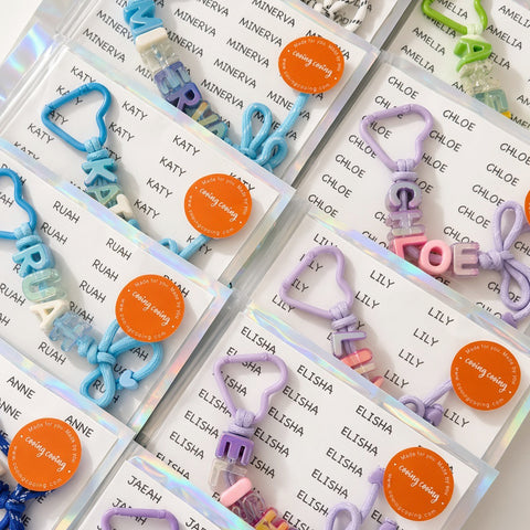 Personalised Ribbon Name Keyring Party Favours