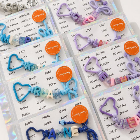 Personalised Ribbon Name Keyring Party Favours