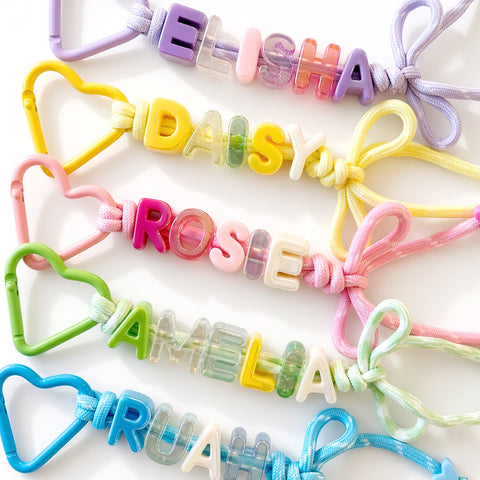 Personalised Ribbon Name Keyring Party Favours